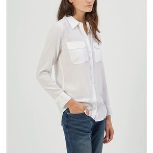 Equipment silk Signature white button up size XS